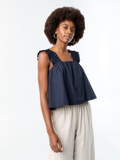 Mouwloze top met volantbandjes - Kiabi