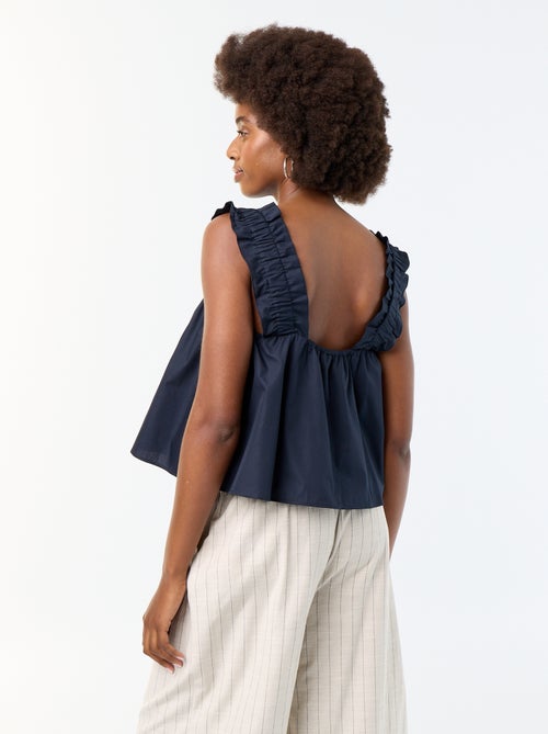 Mouwloze top met volantbandjes - Kiabi