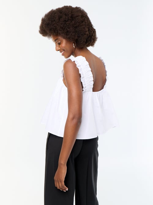Mouwloze top met volantbandjes - Kiabi