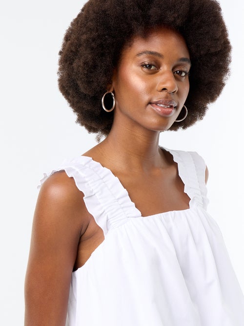 Mouwloze top met volantbandjes - Kiabi