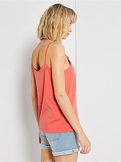 Damesmode maat 34-48 - Mouwloze top met volants - Kiabi