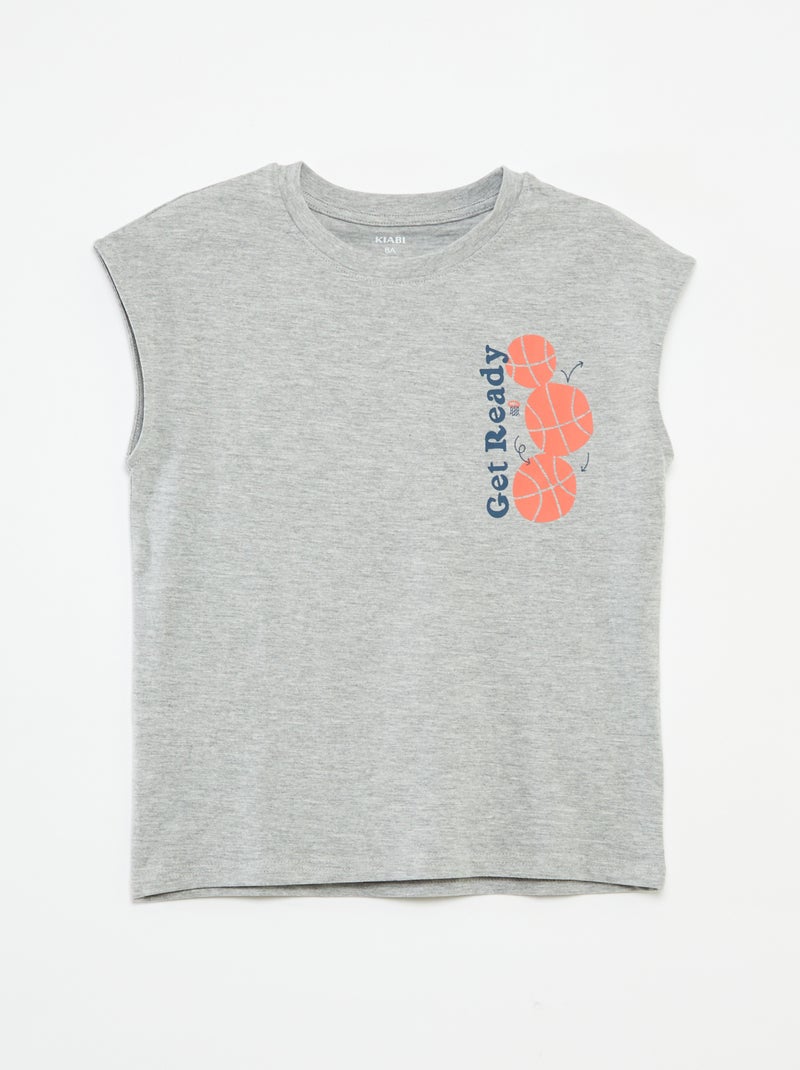 Mouwloze top + short - 2-delig GRIJS - Kiabi