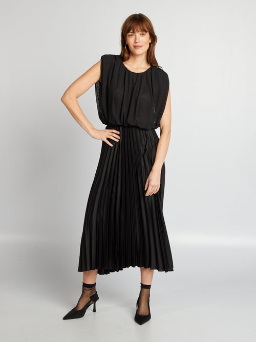 Mouwloze top van dunne plisséstof - Kiabi