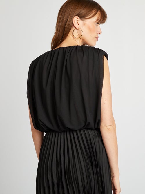 Mouwloze top van dunne plisséstof - Kiabi