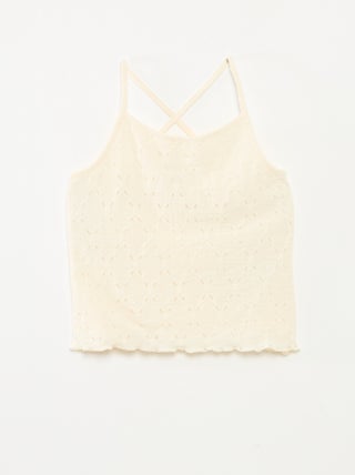 Mouwloze top van fantasietricot met smalle bandjes