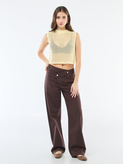 Mouwloze top van gehaakte stof - Kiabi