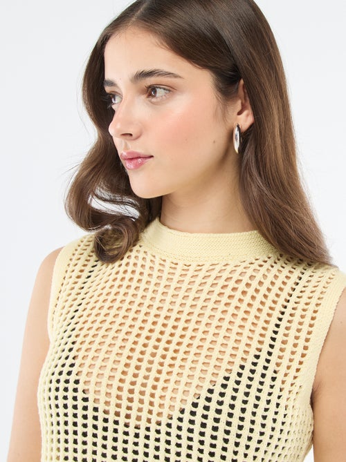 Mouwloze top van gehaakte stof - Kiabi