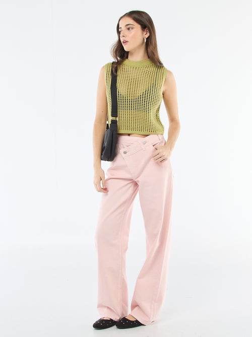 Mouwloze top van gehaakte stof - Kiabi