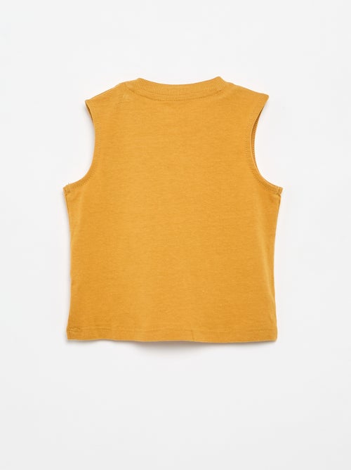 Mouwloze top van katoenen jerseytricot met borstzak - Kiabi