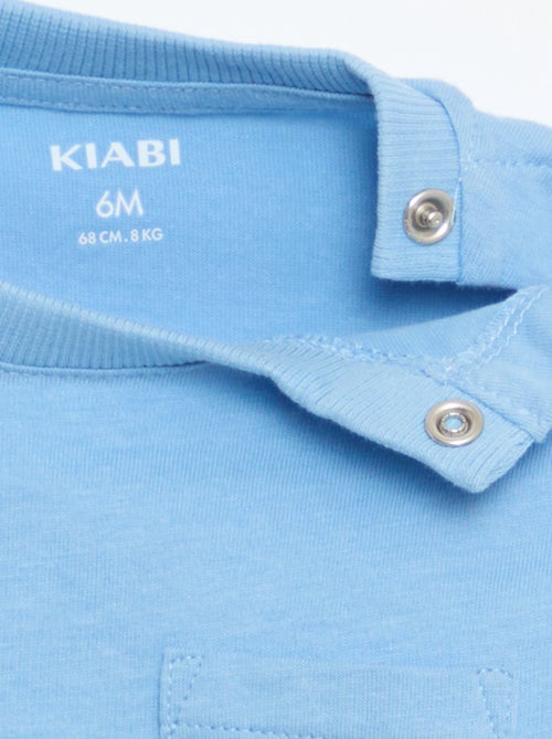 Mouwloze top van katoenen jerseytricot met borstzak - Kiabi