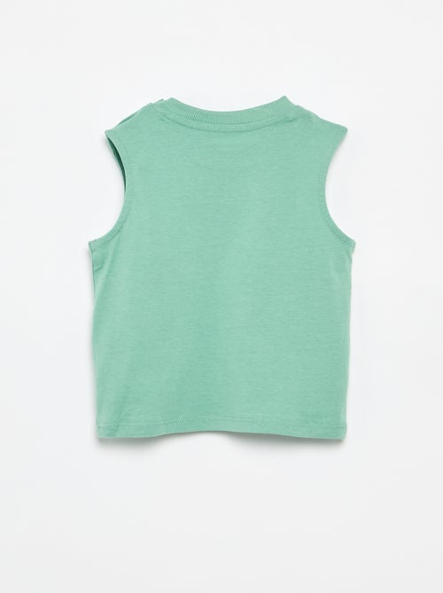 Mouwloze top van katoenen jerseytricot met borstzak - Kiabi