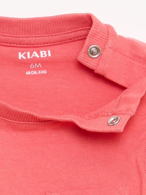 Mouwloze top van katoenen jerseytricot met borstzak - Kiabi