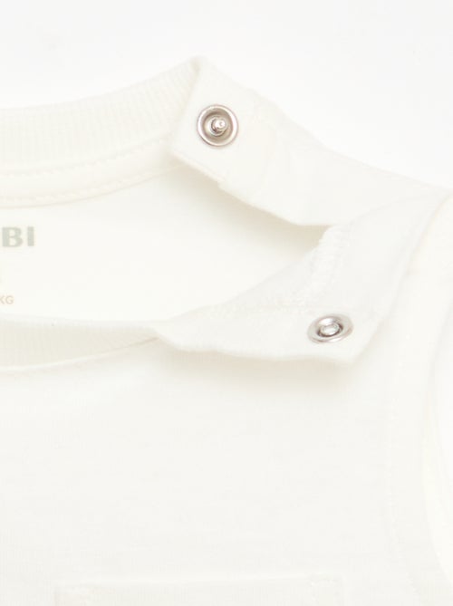 Mouwloze top van katoenen jerseytricot met borstzak - Kiabi
