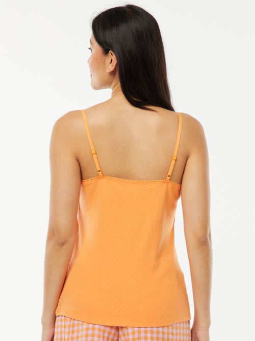 Mouwloze top van pointelletricot - Kiabi