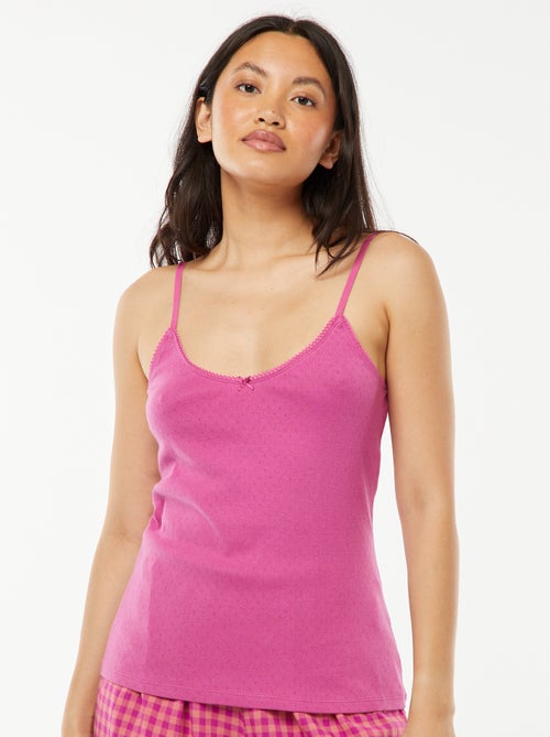 Mouwloze top van pointelletricot - Kiabi