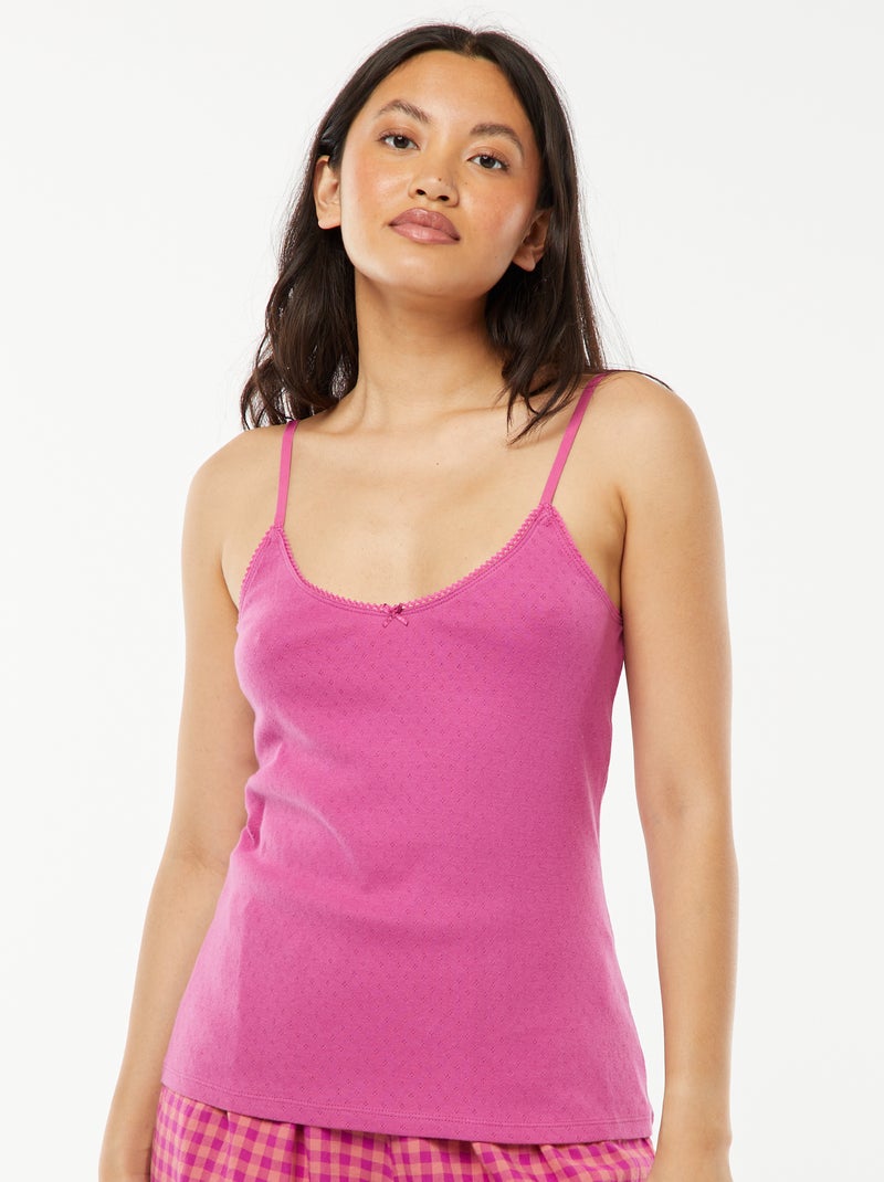Mouwloze top van pointelletricot Rose - Kiabi