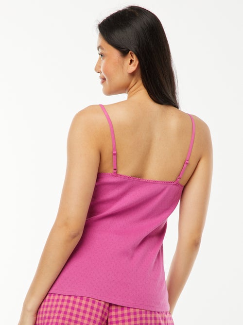 Mouwloze top van pointelletricot - Kiabi