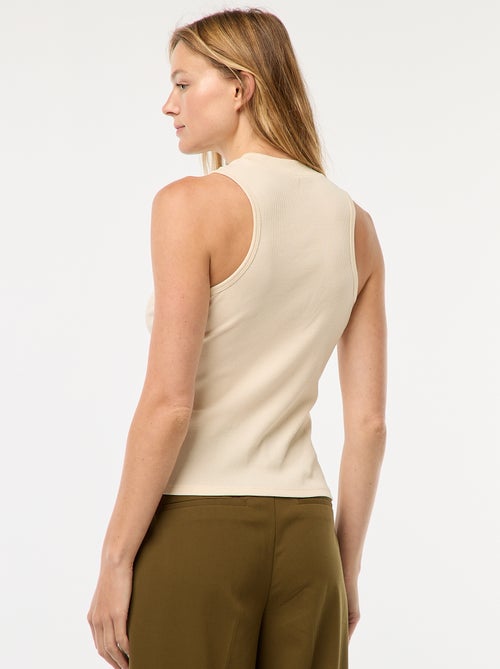 Mouwloze top van ribstof met Amerikaanse armsgaten - Kiabi
