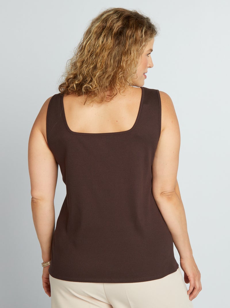 MS Mode mouwloze top groen crochet