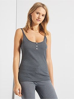 Lingerie maat S-XXL - Mouwloze top van ribtricot - Kiabi