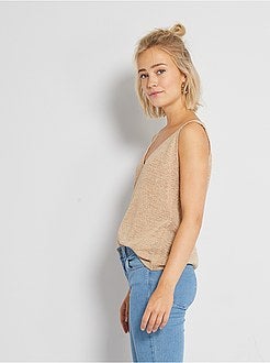Mouwloze top van tricot - Kiabi