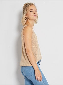 Mouwloze top van tricot - Kiabi