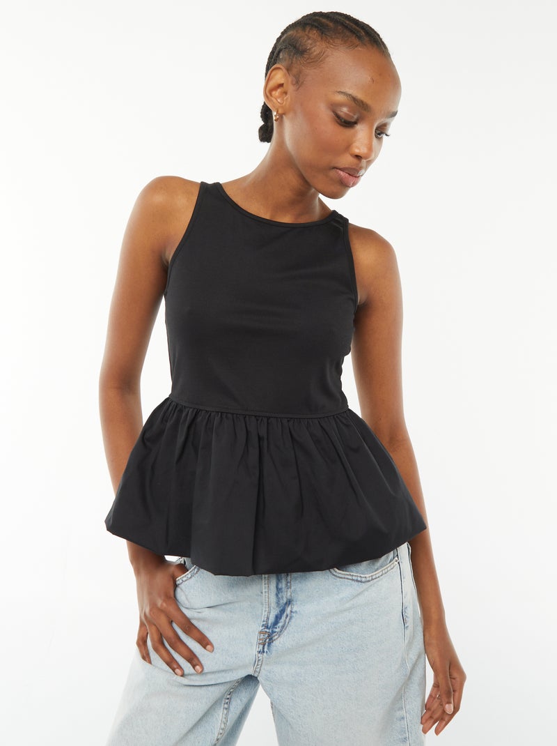 Mouwloze top zwart - Kiabi