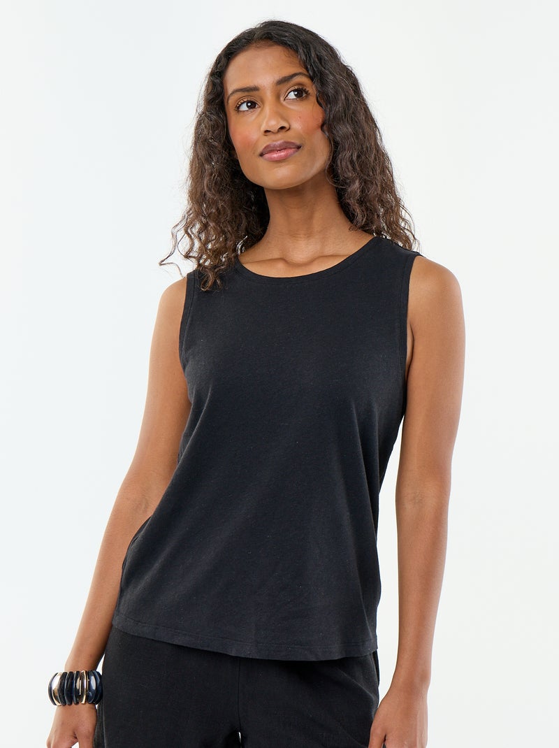 Mouwloze top Zwart - Kiabi