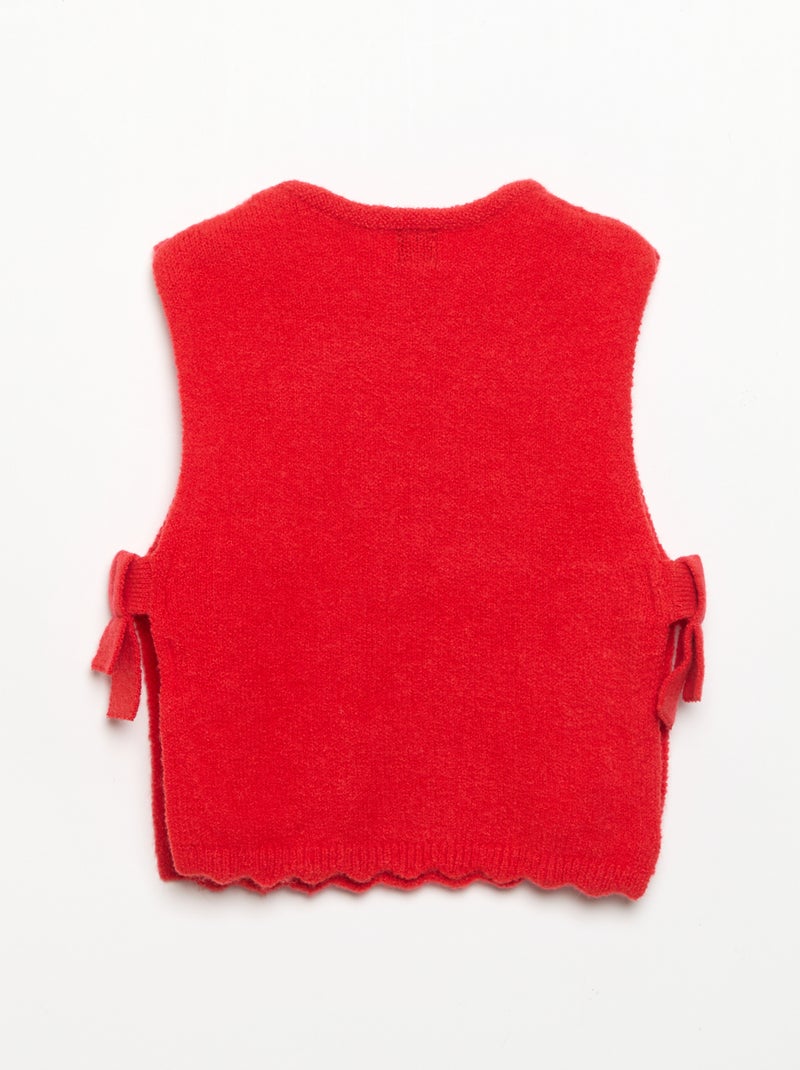 Mouwloze trui met afneembare sjaal Rood - Kiabi
