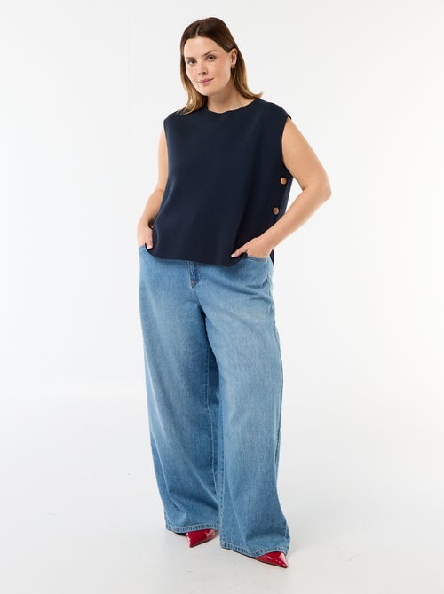 Mouwloze trui met goudkleurige knopen aan de zijkant - Kiabi