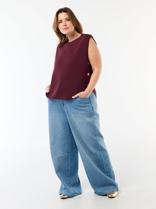 Mouwloze trui met goudkleurige knopen aan de zijkant - Kiabi