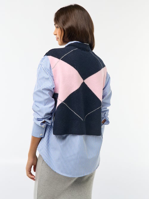 Mouwloze trui met knooplintjes aan weerszijden - Kiabi