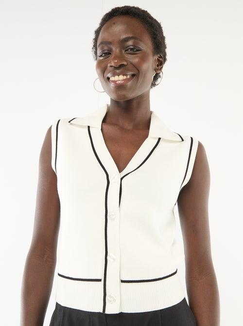 Mouwloze trui met polokraag - Kiabi