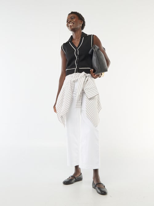 Mouwloze trui met polokraag - Kiabi