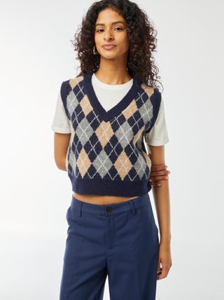 Mouwloze trui met T-shirt - 2-in-1