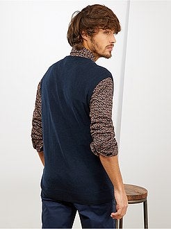 Mouwloze trui met V-hals van dun tricot - Kiabi