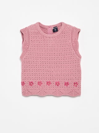 Mouwloze trui van tricot