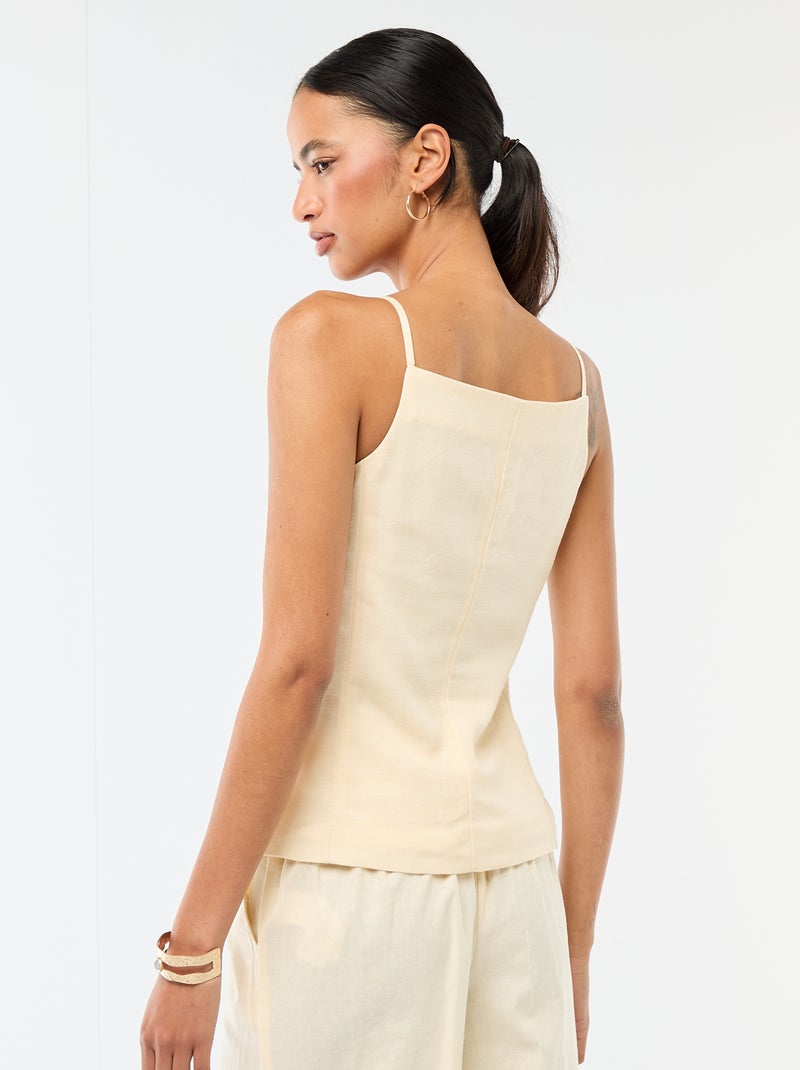 Mouwloze vest met schouderbandjes Biege - Kiabi