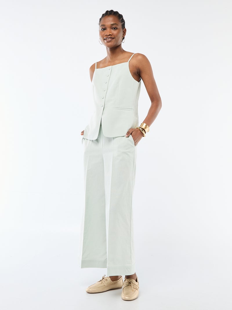 Mouwloze vest met schouderbandjes Blauw - Kiabi
