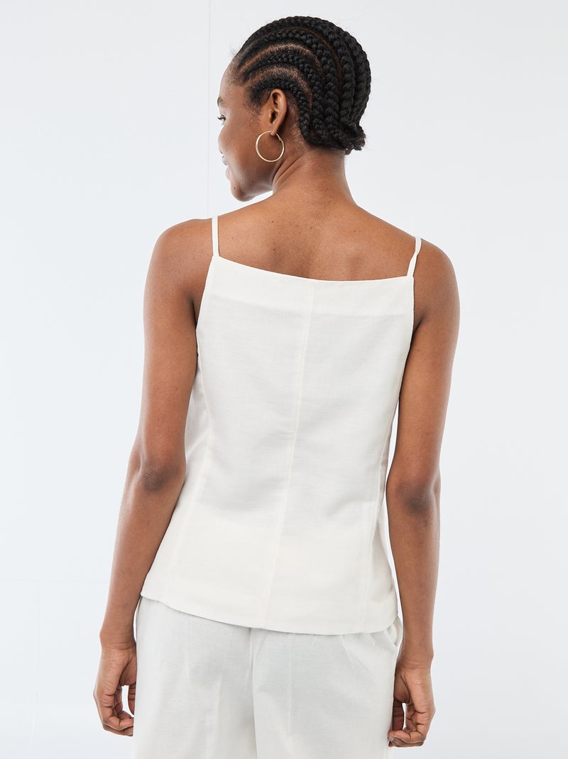Mouwloze vest met schouderbandjes Wit - Kiabi