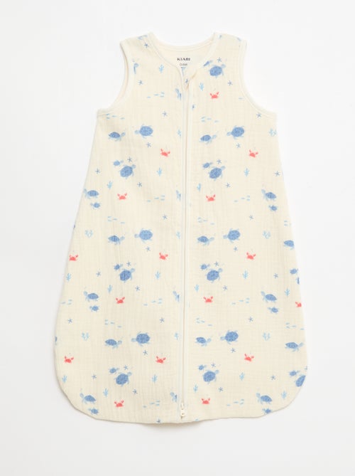 Mouwtloze slaapzak met print van katoengaas TOG 1 - Kiabi