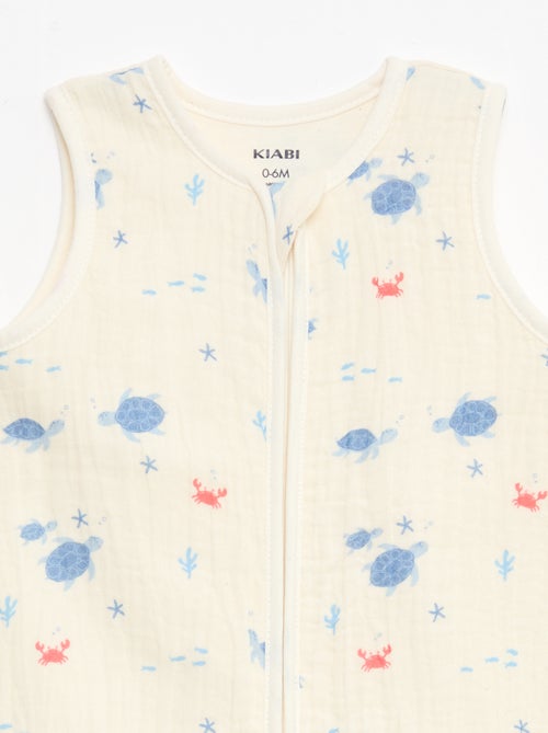 Mouwtloze slaapzak met print van katoengaas TOG 1 - Kiabi