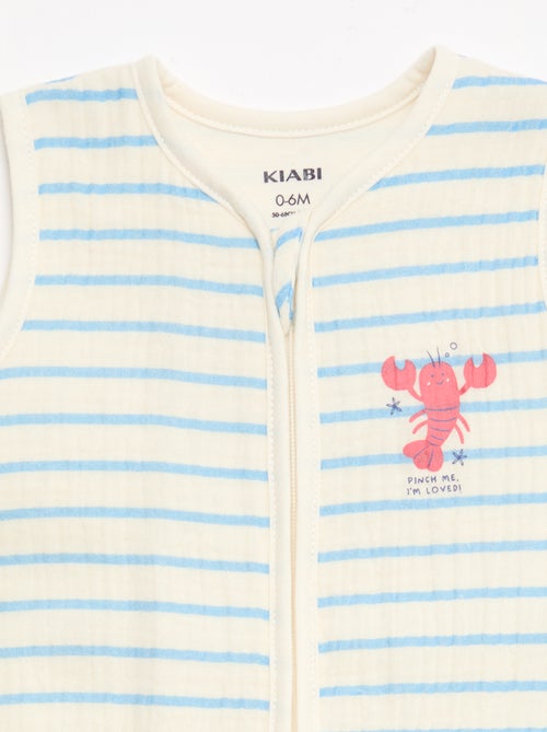 Mouwtloze slaapzak met print van katoengaas TOG 1 - Kiabi