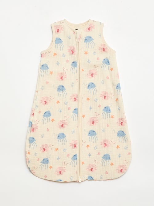 Mouwtloze slaapzak met print van katoengaas TOG 1 - Kiabi