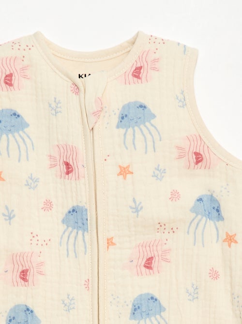 Mouwtloze slaapzak met print van katoengaas TOG 1 - Kiabi