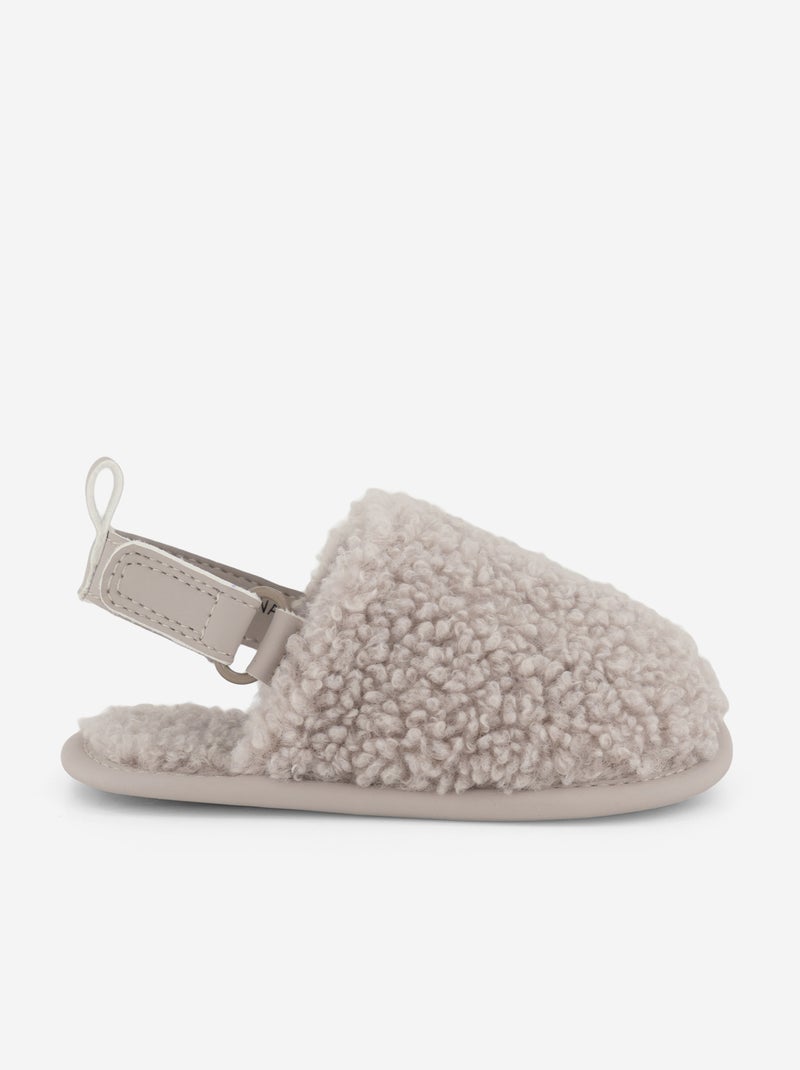 Muilpantoffels met hielbandjes Biege - Kiabi
