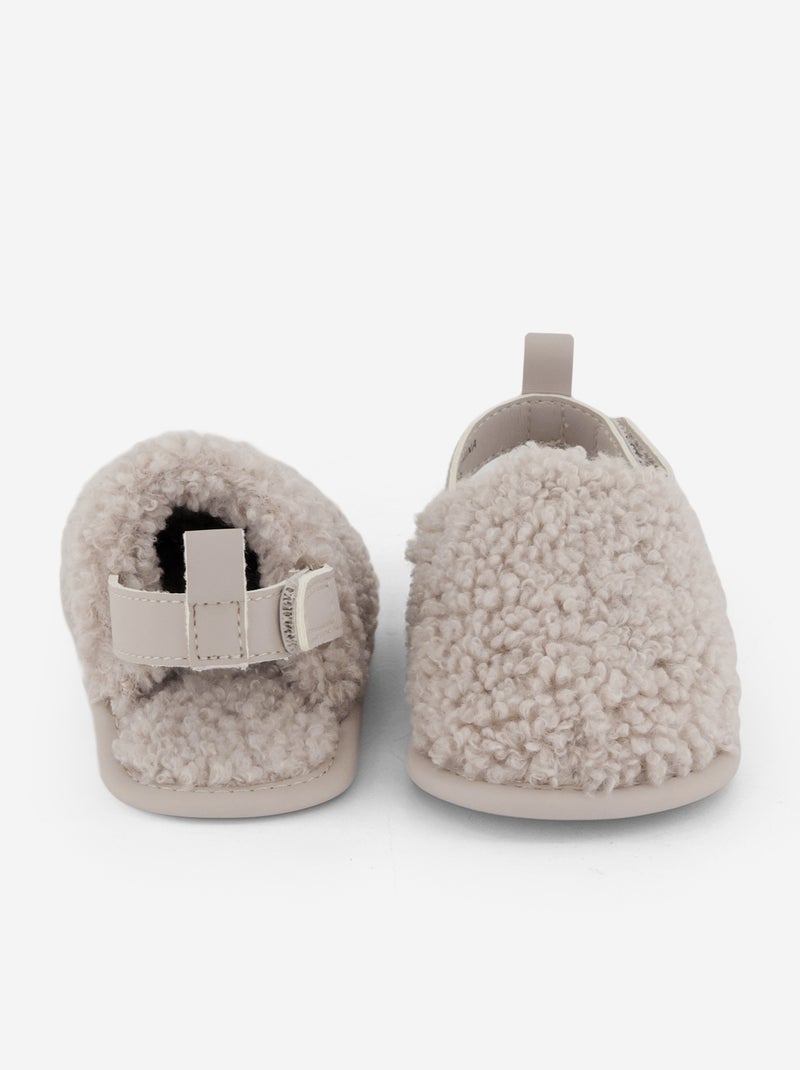 Muilpantoffels met hielbandjes Biege - Kiabi