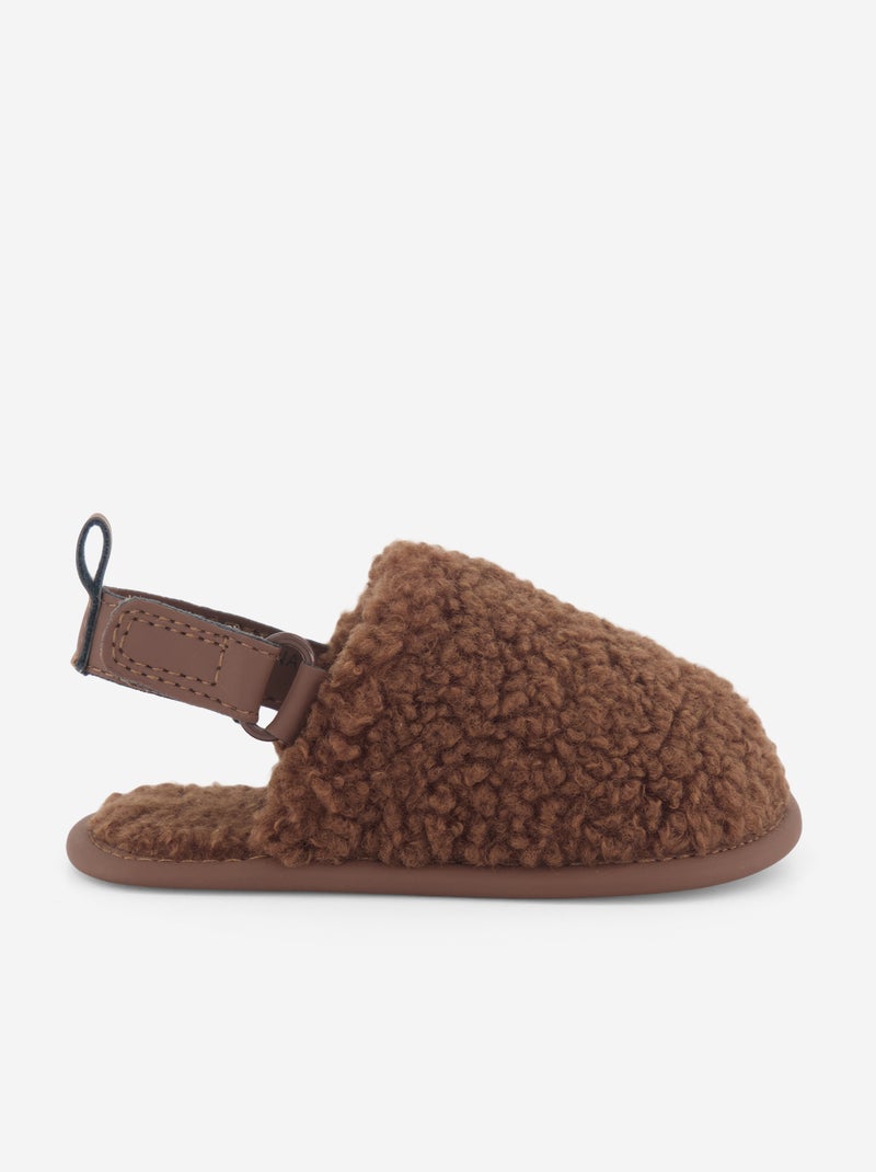 Muilpantoffels met hielbandjes Bruin - Kiabi