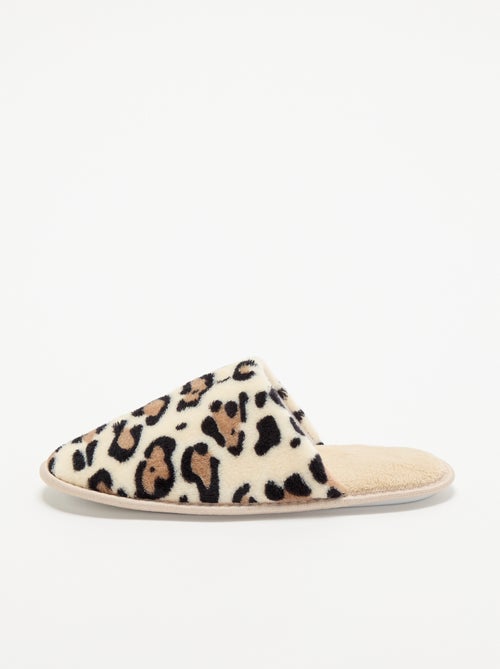 Muilpantoffels met luipaardprint - Kiabi