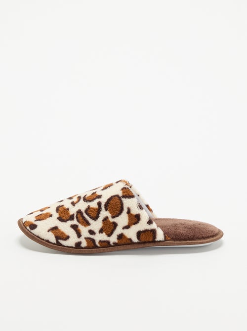 Muilpantoffels met luipaardprint - Kiabi